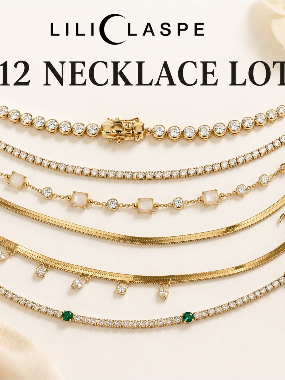 Bundle Lili Claspe Gold Necklace Collection – 12 Piece Bundle